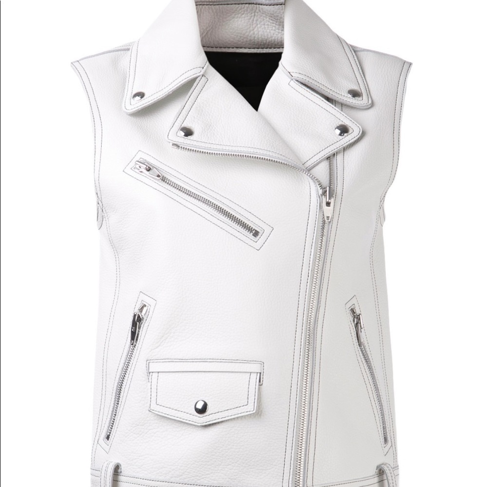 Alexander Wang Cellophane White Leather Vest